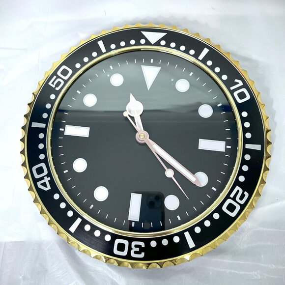 Luxury GMT Wall Clock 12” Black/Gold Brand New - Picture 2 of 7